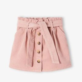 Jupe en velours - Rose - Vertbaudet